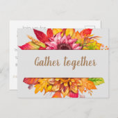 Herfst Bouquet  Thanksgiving uitnodigen Briefkaart (Voorkant / Achterkant)