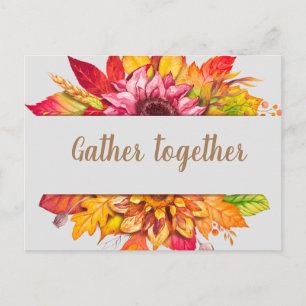 Herfst Bouquet  Thanksgiving uitnodigen Briefkaart