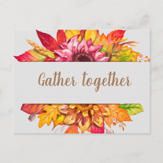Herfst Bouquet  Thanksgiving uitnodigen Briefkaart (Voorkant)