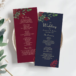 Herfst Bourgondië en Navy Floral Wedding Programma