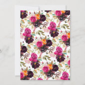 Herfst Bourgondië & Oranje Bloemen Verjaardagsfees Kaart (Achterkant)