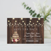 Herfst Bourgondië Wijnvat Bloemige Save the Date (Staand voorkant)