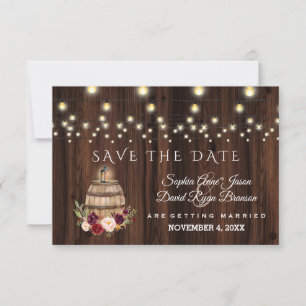 Herfst Bourgondië Wijnvat Bloemige Save the Date