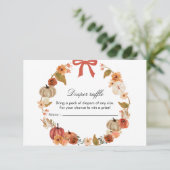 Herfst Bow Boho Pompoen Babyshower Enclosure Kaart (Staand voorkant)