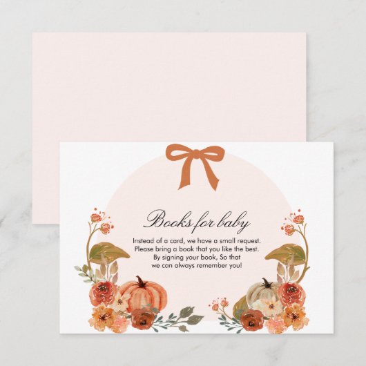 Herfst Bow Boho Pompoen Babyshower Enclosure Kaart (Voorkant / Achterkant)