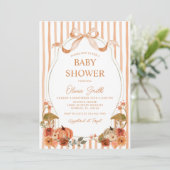 Herfst Bow Lijst Preppy Baby shower Kaart (Staand voorkant)