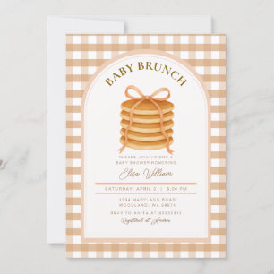 Herfst Bow Pannenkoek Baby shower Brunch Kaart