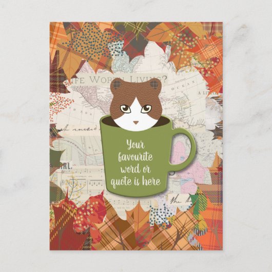 Herfst Break Cat Briefkaart (Voorkant)