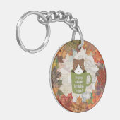 Herfst Break Cat Circle Sleutelhanger (Voorkant Links)