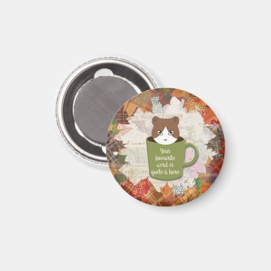 Herfst Break Cat Magneet (Voorkant / Achterkant)