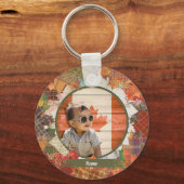 Herfst Break Cat Metal Circle Sleutelhanger (Achterkant)