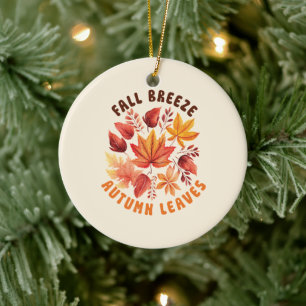 Herfst Breeze, Autumn Leaves – grillige Herfst geb Keramisch Ornament