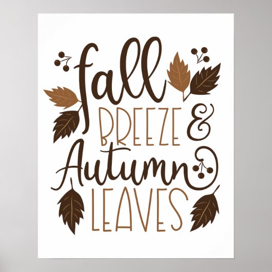 Herfst Breeze Autumn Leaves Poster (Voorkant)