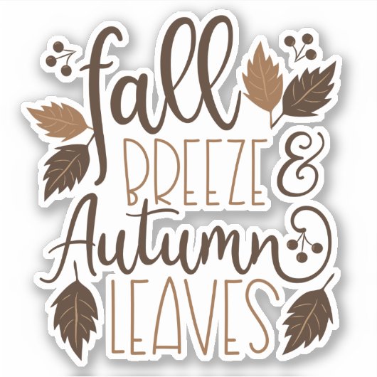 Herfst Breeze Autumn Leaves Sticker (Voorkant)