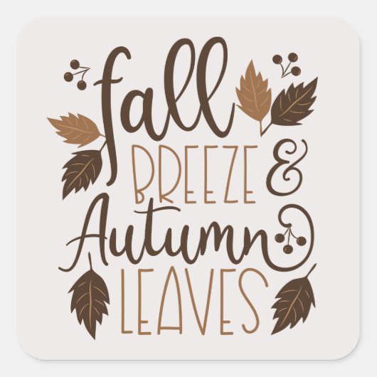 Herfst Breeze Autumn Leaves Vierkante Sticker (Voorkant)