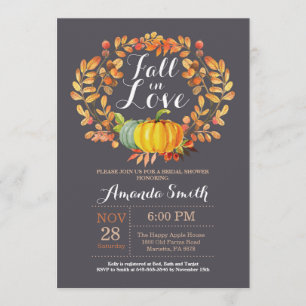 Herfst Bridal Shower Invitation Kaart Grey