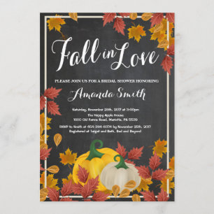 Herfst Bridal Shower-uitnodiging Chalkboard Kaart