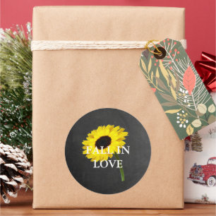 Herfst Bride Sunflower Celebration Rustic Party Ronde Sticker