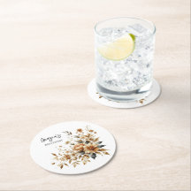 Herfst Brown Floral Elegant Verjaardagsfeest