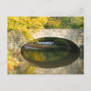 Herfst brug waterval briefkaart
