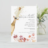Herfst Bruids Brunch & Bubble Champagne Douche Kaart (Staand voorkant)