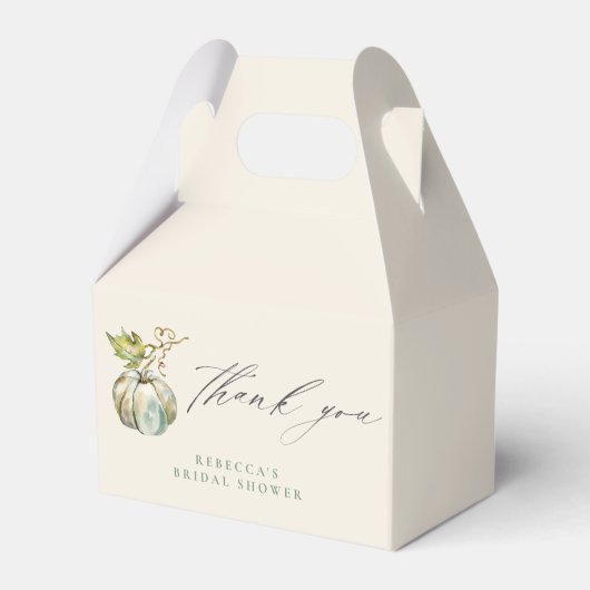 Herfst Bruidsfeest Pompoen Calligraphy Dank Je Bedankdoosjes (Voorkant Zijde)