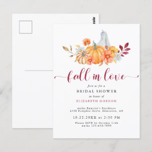 Herfst Bruidsmeisjesfeest Herfst Pompoen Verliefd Briefkaart