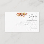 Herfst bruiloft Accommodatie Details Informatiekaartje (Achterkant)