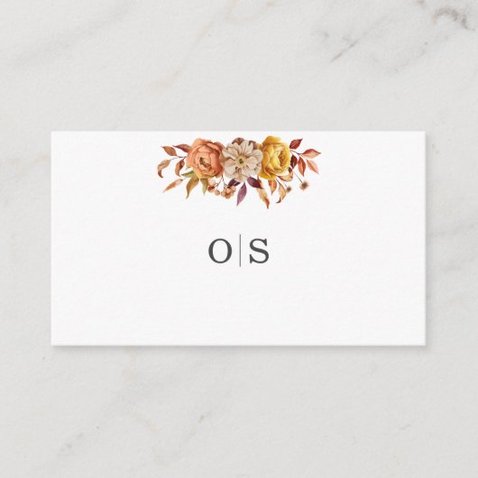 Herfst bruiloft Accommodatie Details Informatiekaartje (Voorkant)