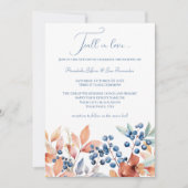 Herfst bruiloft Bloemen Waterverf Kaart (Voorkant)