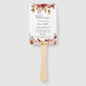 Herfst bruiloft bloemenprogramma fan handwaaier (Voorkant)