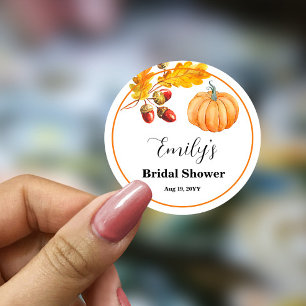Herfst Bruiloft Borrel Klassieke Ronde Sticker