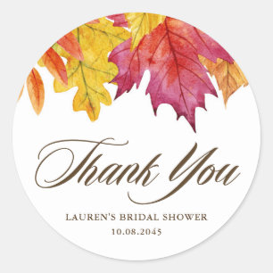 Herfst Bruiloft Bruidsshower Bedankt Ronde Sticker