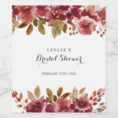 Herfst Bruiloft Brunch & Mousserende Wijn Bruidsfe Etiket (Enkel label)