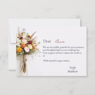 Herfst bruiloft dank u kaart