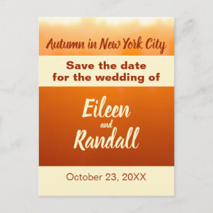 Herfst Bruiloft Herfst Kleuren Oranje Bewaar de Da Briefkaart