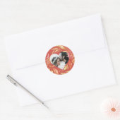 Herfst Bruiloft Loof Hart Foto Antiek Wit Cla Ronde Sticker (Envelop)