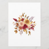 Herfst Bruiloft Menukaart Bloemen (Achterkant)