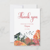 Herfst Bruiloft Mountain Forest Bruidsboeket Bedankkaart (Voorkant)