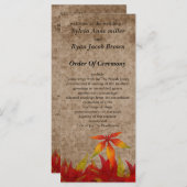 herfst bruiloft programma (Voorkant / Achterkant)