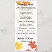 herfst bruiloft programma (Achterkant)