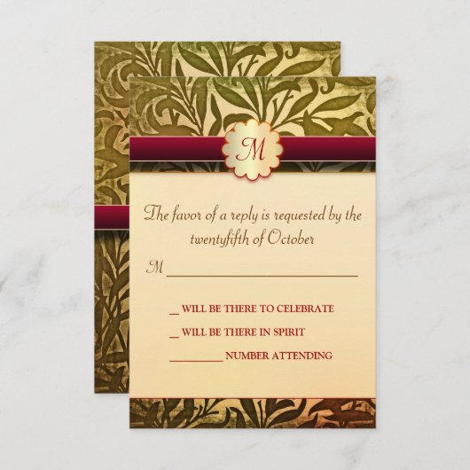 herfst bruiloft rsvp kaarten (Voorkant / Achterkant)