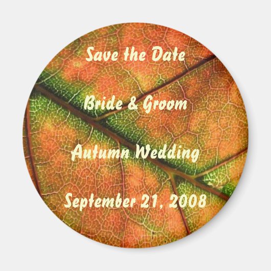 Herfst bruiloft Save the Date Magnet Magneet (Voorkant)