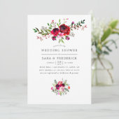 Herfst Bruiloft Shower Bloemen Uitnodiging (Staand voorkant)