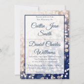 Herfst bruiloft uitnodiging - Champagne en Marine (Voorkant)