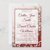 Herfst bruiloft uitnodiging - Champagne en Rood (Voorkant)