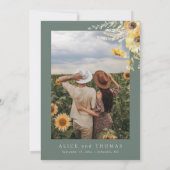 Herfst bruiloft uitnodiging, Zonnebloem bruiloft u Kaart (Achterkant)