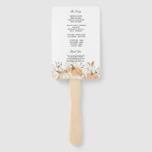 Herfst Bruiloftsprogramma waaier met landelijke ui (Achterkant)