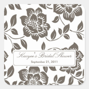 Herfst Bruin Bloemen Vrijgezellenfeest Vierkante S Sticker