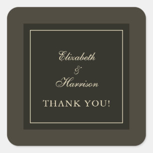 Herfst Bruin Hues & Ivoor bruiloft Dank u Vierkante Sticker
